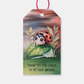 Cute Ladybug Girl Baby Shower  ギフトタグ (裏面)