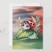 Cute Ladybug Girl Baby Shower  招待状 (裏面)