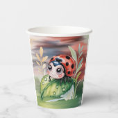 Cute Ladybug Girl Baby Shower  紙コップ (裏面)