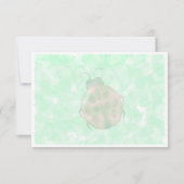 Cute Ladybug Green Watercolor Background Blank ノートカード (裏面)