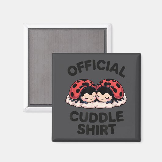 Cute Ladybug Love Cuddle マグネット (正面/裏面)