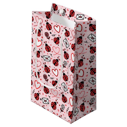 Cute Ladybug Pattern Gift Bag スモールペーパーバッグ (正面アングル)