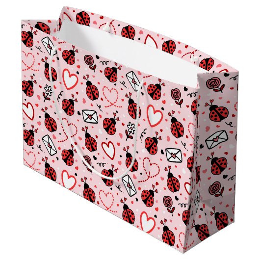 Cute Ladybug Pattern Large Gift Bag ラージペーパーバッグ (裏面アングル)