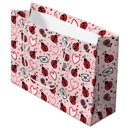 Cute Ladybug Pattern Large Gift Bag ラージペーパーバッグ