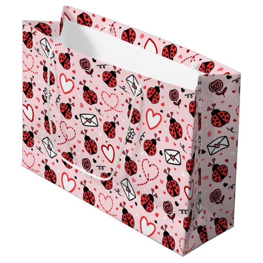 Cute Ladybug Pattern Large Gift Bag ラージペーパーバッグ (正面アングル)