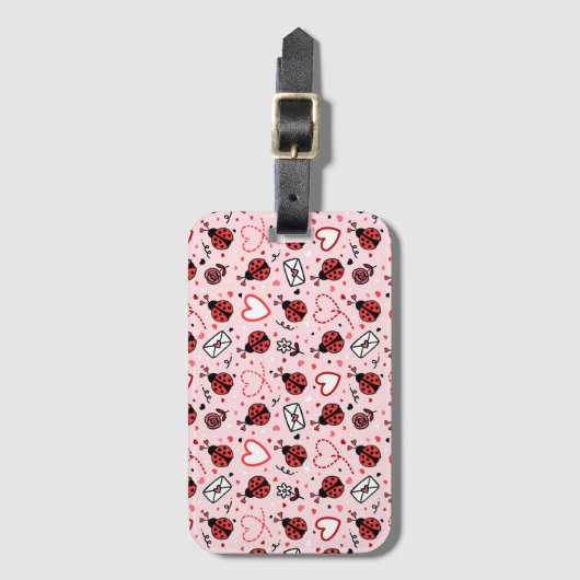 Cute Ladybug Pattern Luggage Tag ラゲッジタグ (正面縦)