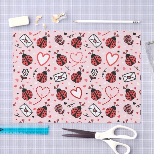 Cute Ladybug Pattern Tissue Paper 薄葉紙 (クラフト)