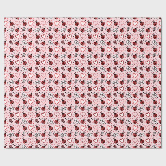 Cute Ladybug Pattern Wrapping Paper Roll ラッピングペーパー (フラット)