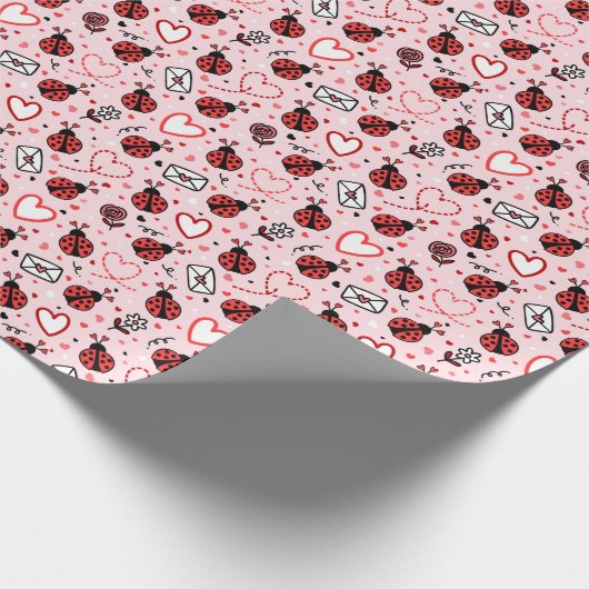 Cute Ladybug Pattern Wrapping Paper Roll ラッピングペーパー (角)