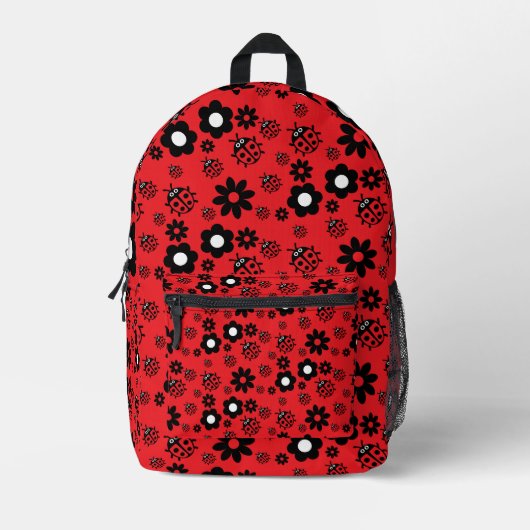 Cute ladybug Patterned プリントバックパック (正面)