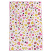 Cute Ladybug Pink Girl Baby Shower ミディアムペーパーバッグ (裏面)