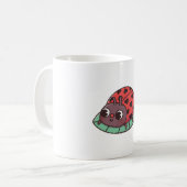 Cute Ladybug With Black Heart Spots コーヒーマグカップ (正面左)