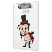 Cute ladybug with top hat and tie cartoon クリップボード (左)