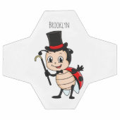 Cute ladybug with top hat and tie cartoon サッカーボール (フラット)