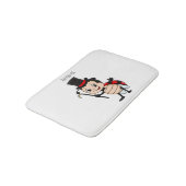 Cute ladybug with top hat and tie cartoon バスマット (アングル)