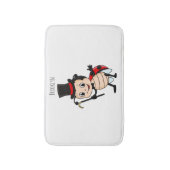 Cute ladybug with top hat and tie cartoon バスマット (正面縦)