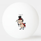 Cute ladybug with top hat and tie cartoon 卓球ボール (裏面)