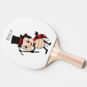 Cute ladybug with top hat and tie cartoon 卓球ラケット (横)