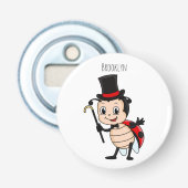 Cute ladybug with top hat and tie cartoon 栓抜き (正面)
