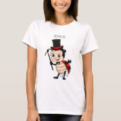Cute ladybug with top hat and tie cartoon tシャツ (正面)