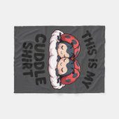 Cute Ladybugs Couple This Is My Cuddle  フリースブランケット (正面(横))