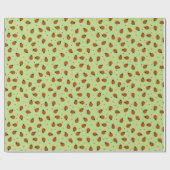 Cute ladybugs Easter pattern on light green ラッピングペーパー (フラット)