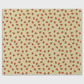 Cute ladybugs Easter pattern on warm yellow ラッピングペーパー (フラット)