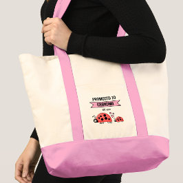 Cute ladybugs promoted to grandma pink トートバッグ