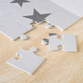 Cute ladybugs stars name grey kids ジグソーパズル (側面)