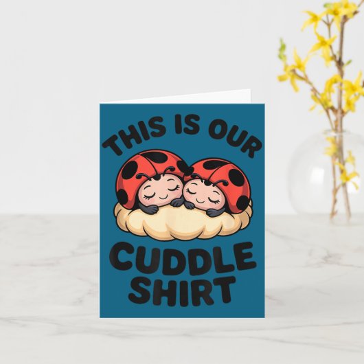 Cute Ladybugs This Is Our Cuddle Couple  カード (黄色い花)