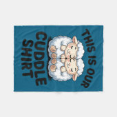 Cute Lamb Couple This Is Our Cuddle  フリースブランケット (正面(横))