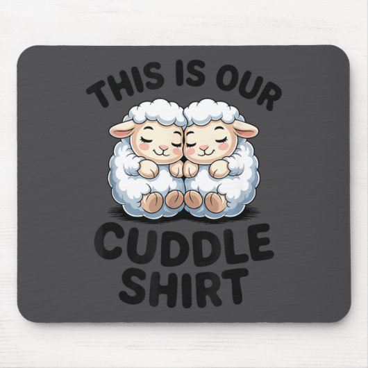 Cute Lamb Couple This Is Our Cuddle  マウスパッド (正面)
