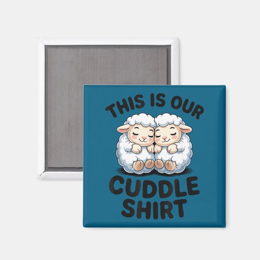 Cute Lamb Couple This Is Our Cuddle  マグネット (正面/裏面)