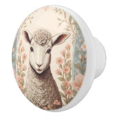 Cute Lamb Delicate Pastel Floral セラミックノブ (右)