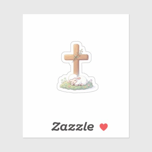 Cute Lamb of God & Cross Religious Easter Sticker シール (シート)