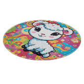 Cute lamb on a colorful background カッティングボード (角)