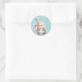 Cute lapin 2, personnalisé ラウンドシール (バッグ)