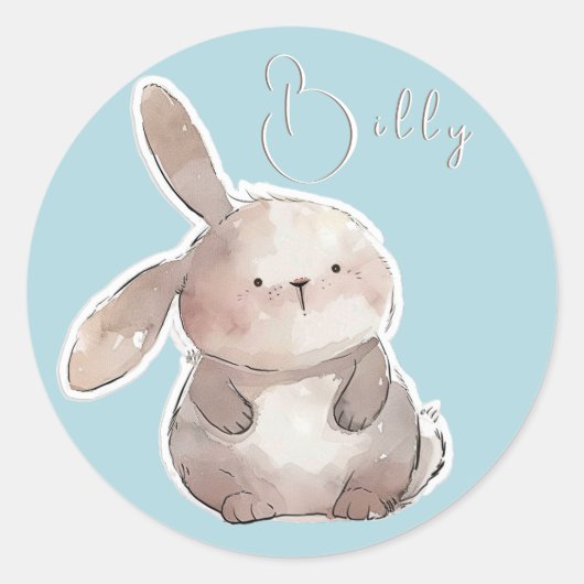 Cute lapin 2, personnalisé ラウンドシール (正面)