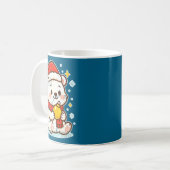Cute Lar Bear Winter With Santa Hat  コーヒーマグカップ (正面左)
