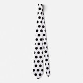Cute large black polka dots pattern on white ネクタイ (正面)