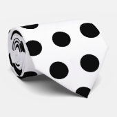 Cute large black polka dots pattern on white ネクタイ (ロール)