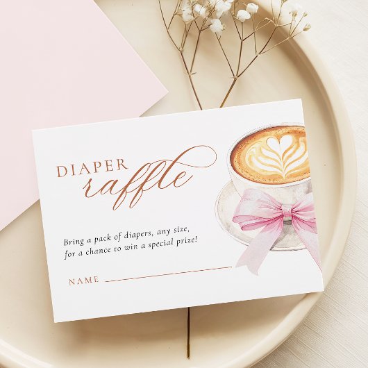 Cute Latte Art Diaper Raffle Card エンクロージャーカード