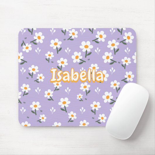 Cute Lavender Daisy Mouse Pad for Spring マウスパッド (マウス)