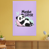 Cute Lazy Panda – “Maybe Later” Relaxing Panda キャンバスプリント (インサイチュ (リビング))