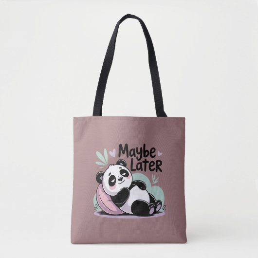 Cute Lazy Panda – “Maybe Later” Relaxing Panda トートバッグ (正面)