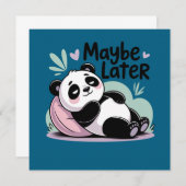 Cute Lazy Panda – “Maybe Later” Relaxing Panda 招待状 (正面/裏面)