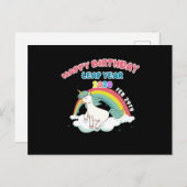 Cute Leapling Unicorn Leaper Leap Year Happy Birth ポストカード (正面/裏面)