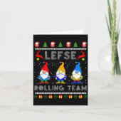 Cute Lefse Rolling Team Norwegian Gnomes Ugly Xmas カード (正面)
