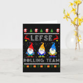 Cute Lefse Rolling Team Norwegian Gnomes Ugly Xmas カード (黄色い花)