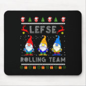 Cute Lefse Rolling Team Norwegian Gnomes Ugly Xmas マウスパッド (正面)